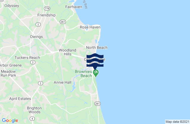 Karte der Gezeiten Chesapeake Beach, United States