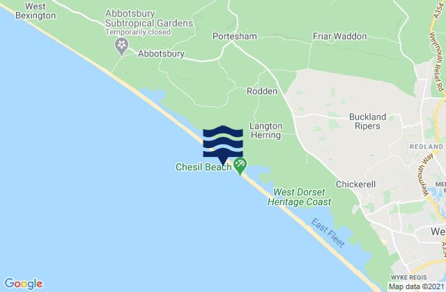 Karte der Gezeiten Chesil Beach, United Kingdom