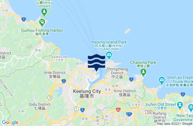 Karte der Gezeiten Chi-Lung, Taiwan