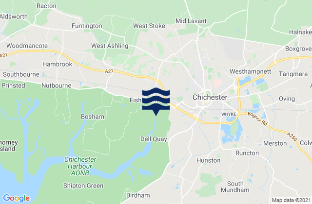 Karte der Gezeiten Chichester, United Kingdom