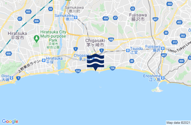 Karte der Gezeiten Chigasaki Shi, Japan