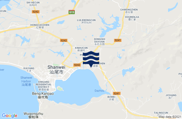 Karte der Gezeiten Chikeng, China