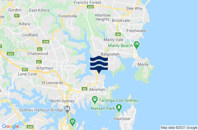 Karte der Gezeiten Chinamans Beach, Australia