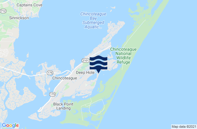 Karte der Gezeiten Chincoteague Island (Oyster Bay), United States