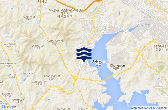 Karte der Gezeiten Chinhae, South Korea