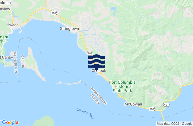 Karte der Gezeiten Chinook Baker Bay Wash., United States