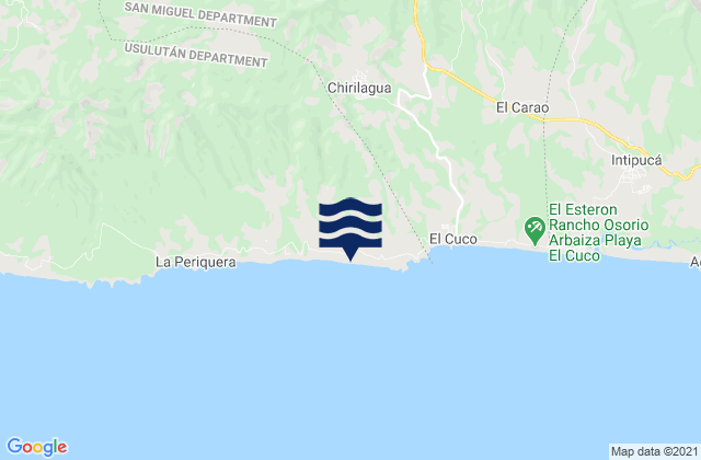 Karte der Gezeiten Chirilagua, El Salvador