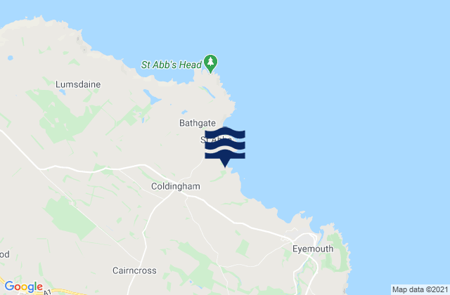 Karte der Gezeiten Chirnside, United Kingdom