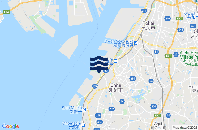 Karte der Gezeiten Chita-shi, Japan