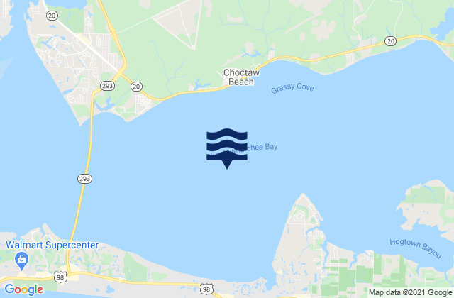 Karte der Gezeiten Choctawhatchee Bay, United States