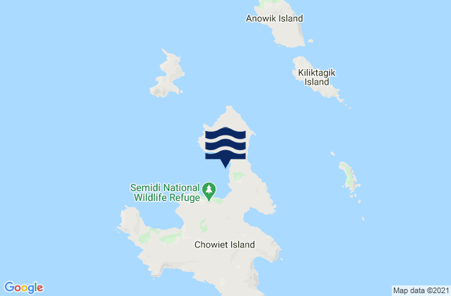 Karte der Gezeiten Chowiet Island, United States