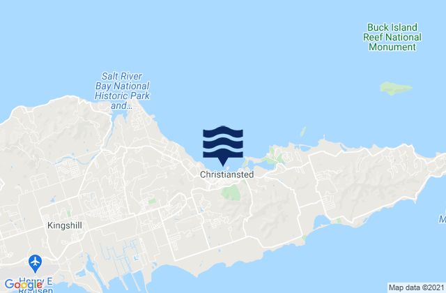 Karte der Gezeiten Christiansted Harbor St Croix, U.S. Virgin Islands