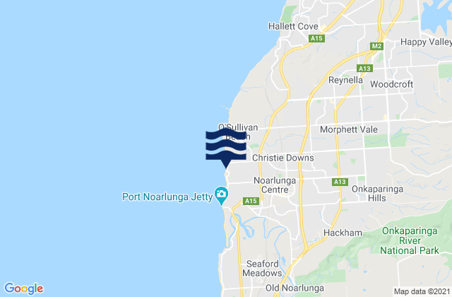 Karte der Gezeiten Christies Beach, Australia