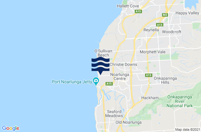 Karte der Gezeiten Christies Beach, Australia