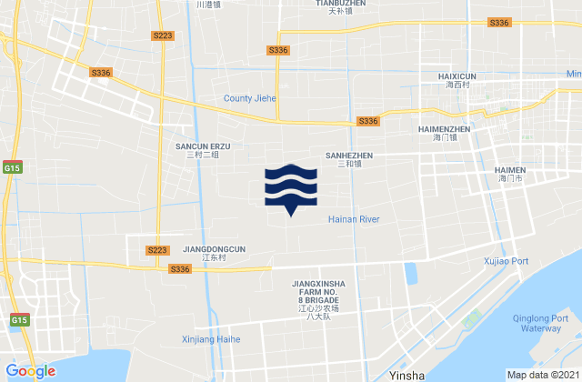 Karte der Gezeiten Chuangang, China