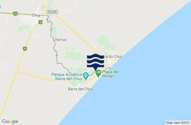 Karte der Gezeiten Chui, Uruguay