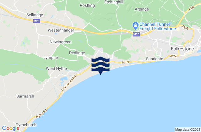 Karte der Gezeiten Church Bay, United Kingdom