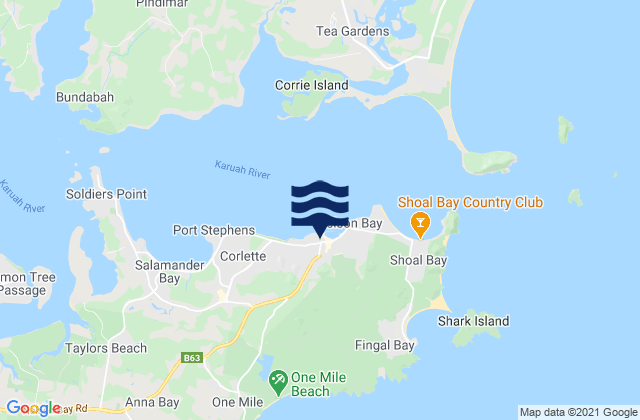 Karte der Gezeiten Church Bay, Australia