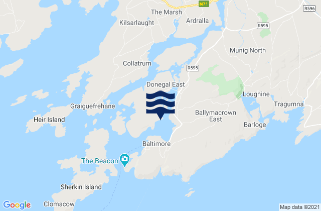 Karte der Gezeiten Church Strand Bay, Ireland