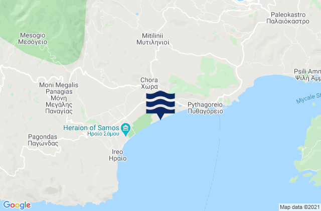 Karte der Gezeiten Chóra, Greece