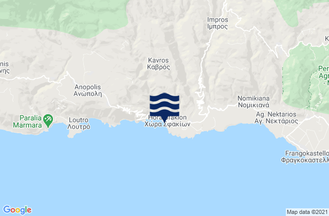 Karte der Gezeiten Chóra Sfakíon, Greece