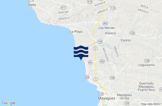 Karte der Gezeiten Cidra Barrio, Puerto Rico