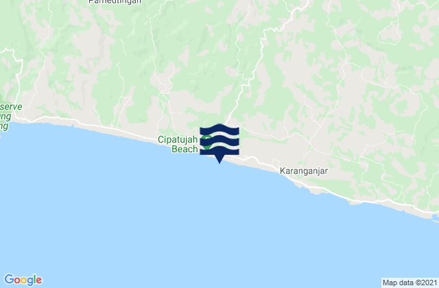 Karte der Gezeiten Cipatujah Selatan, Indonesia