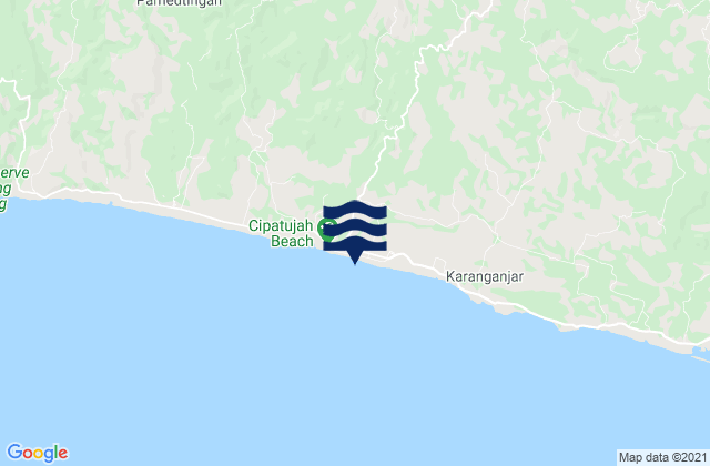 Karte der Gezeiten Cipatujah, Indonesia