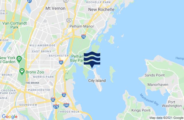 Karte der Gezeiten City Island Bridge, United States