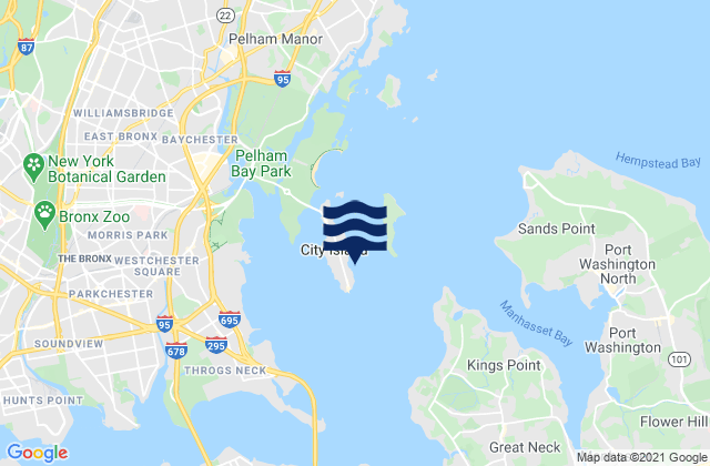 Karte der Gezeiten City Island Harbor, United States