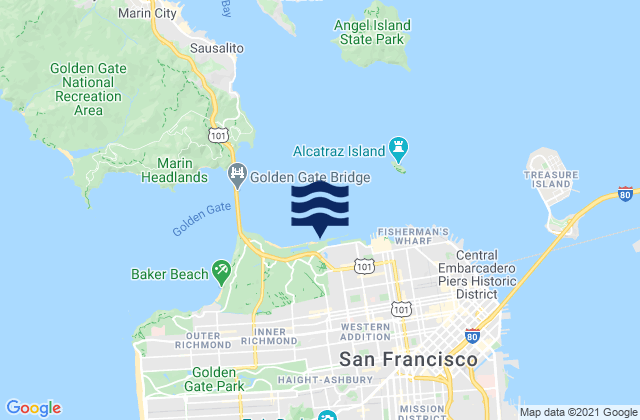 Karte der Gezeiten City and County of San Francisco, United States