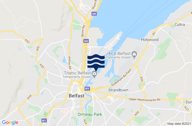 Karte der Gezeiten City of Belfast, United Kingdom