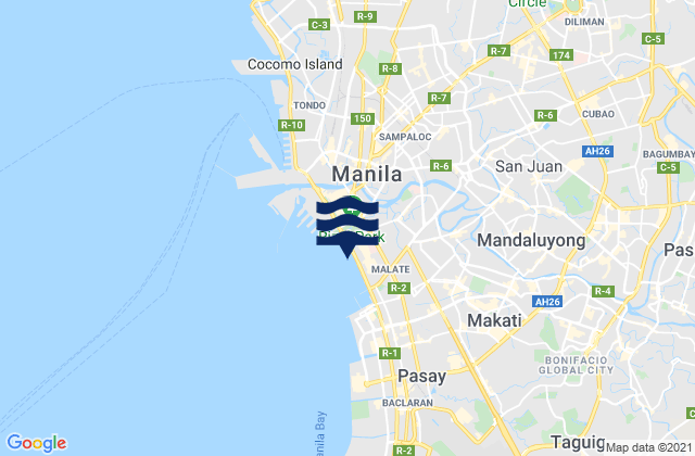 Karte der Gezeiten City of San Juan, Philippines