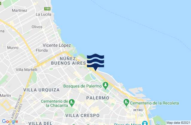 Karte der Gezeiten Ciudad Autónoma de Buenos Aires, Argentina