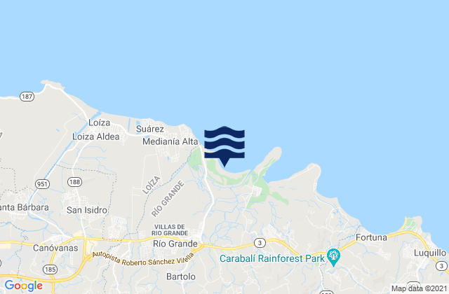 Karte der Gezeiten Ciénaga Alta Barrio, Puerto Rico
