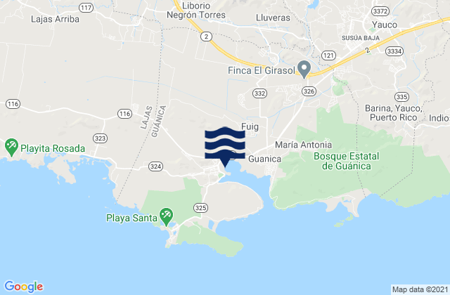 Karte der Gezeiten Ciénaga Barrio, Puerto Rico