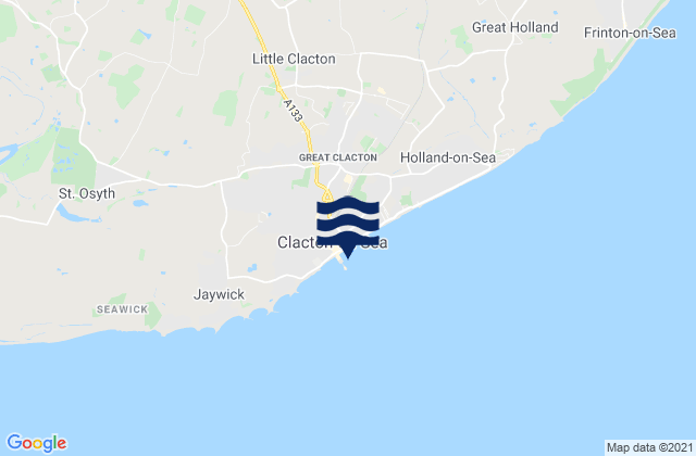 Karte der Gezeiten Clacton-on-Sea, United Kingdom