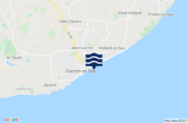 Karte der Gezeiten Clacton Beach, United Kingdom