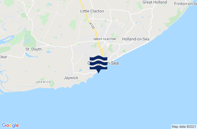 Karte der Gezeiten Clacton West and Martello Bay Beach, United Kingdom