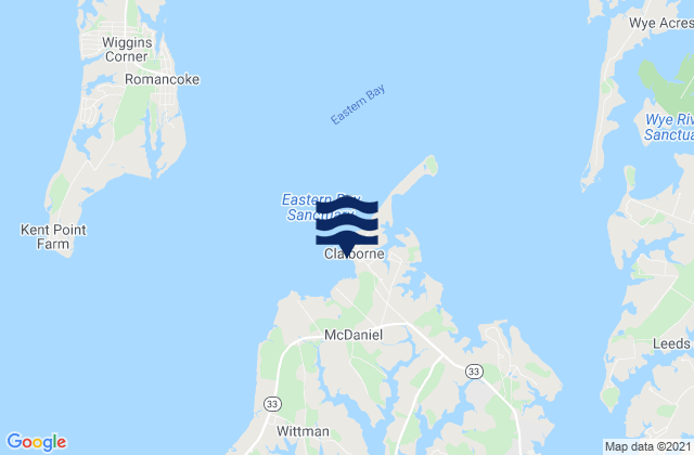 Karte der Gezeiten Claiborne Eastern Bay, United States