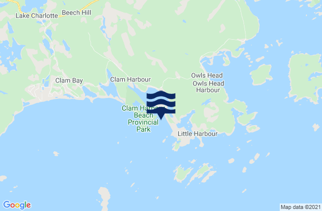 Karte der Gezeiten Clam Harbour, Canada