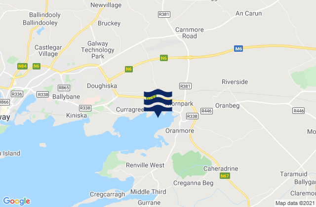 Karte der Gezeiten Claregalway, Ireland