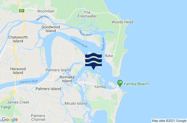 Karte der Gezeiten Clarence River, Australia