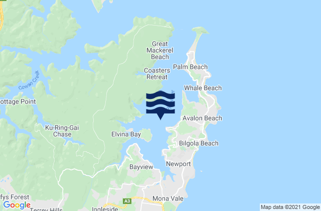 Karte der Gezeiten Clareville Beach, Australia