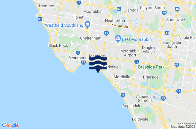 Karte der Gezeiten Clarinda, Australia