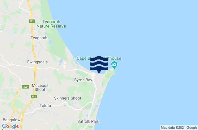 Karte der Gezeiten Clarks Beach, Australia
