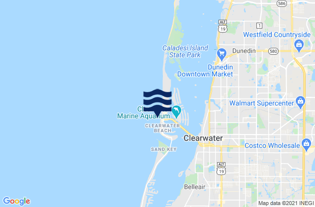 Karte der Gezeiten Clearwater Beach, United States