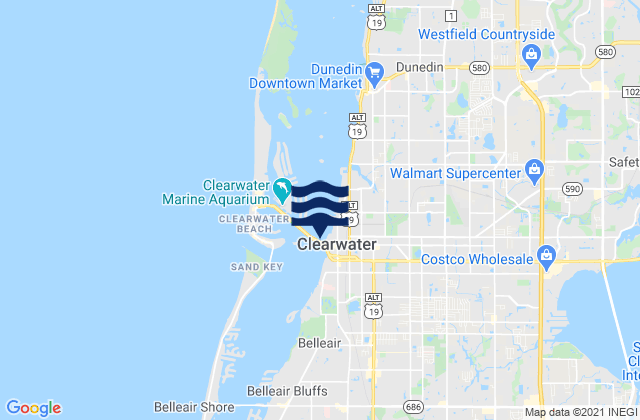 Karte der Gezeiten Clearwater, United States