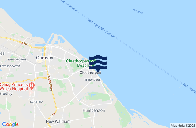 Karte der Gezeiten Cleethorpes Beach, United Kingdom