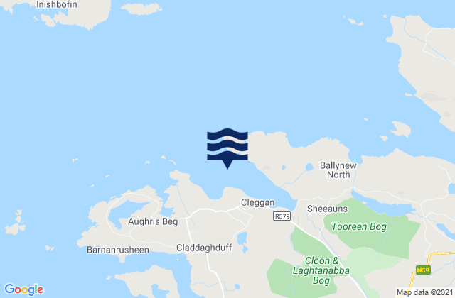 Karte der Gezeiten Cleggan Bay, Ireland